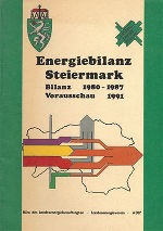 Deckblatt der Energiebilanz Steiermark 1980-1987 in grün weiß gehalten