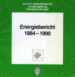 Deckblatt des Energieberichtes 1984-1990 in grün weiß gehalten